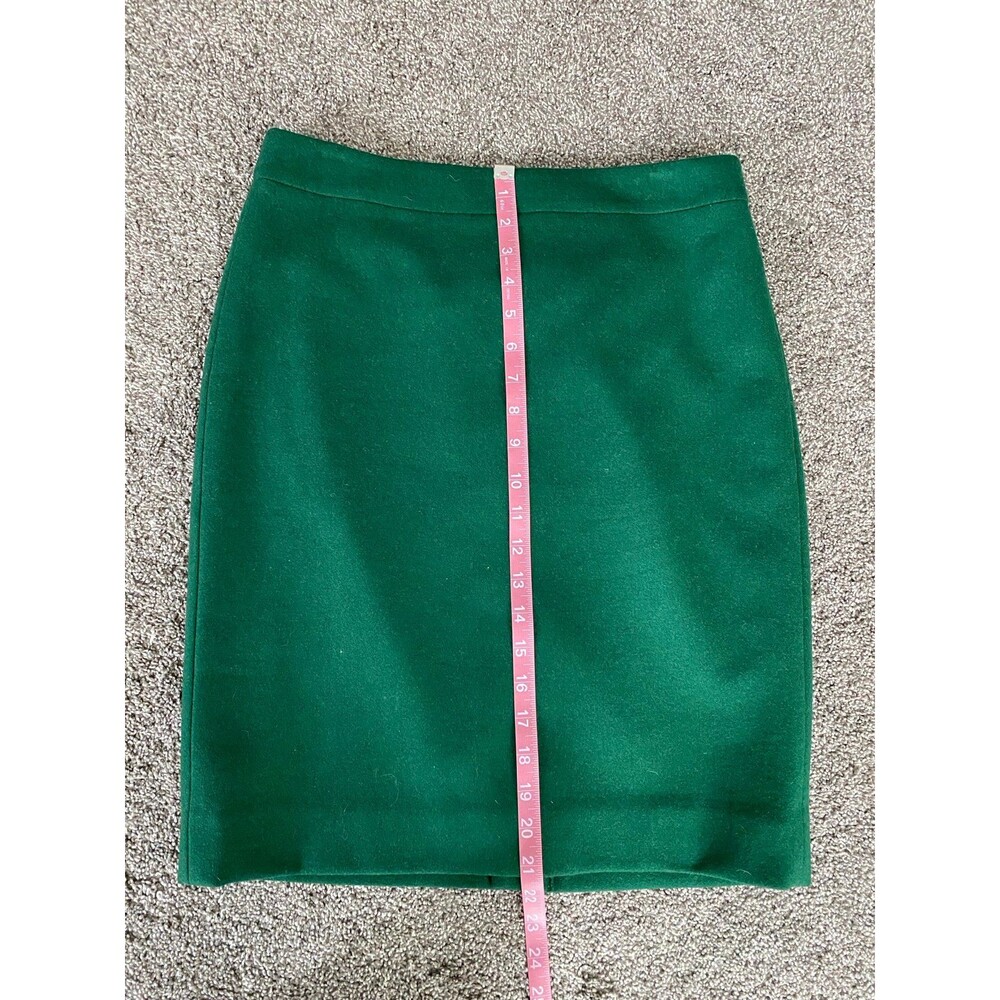 J.Crew The Pencil Skirt Green Wool Blend Career Classic Size 6 NWOT - Picture 6 of 6